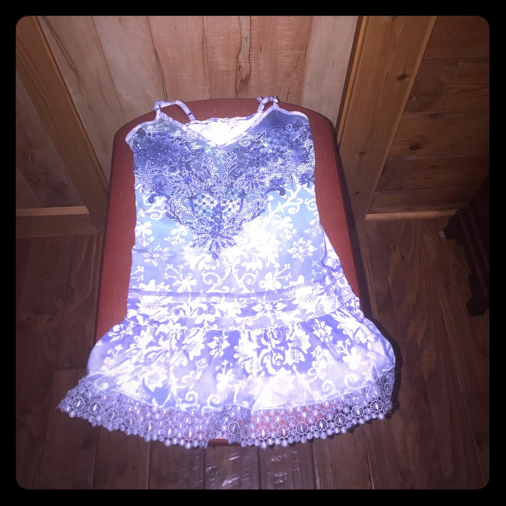 Miss Me SM Embellished and Sequined Tank